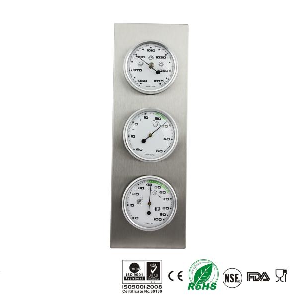 Stainless Steel Material Calibrated Temperature And Humidity Monitor 350g Light