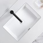 Washroom Undermount Vanity Sink Bowl White Solid Surface Streamlined