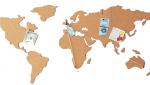 New Style Factory Wholesale 16 Pieces Adhesive Corkboard World Map for a Gift