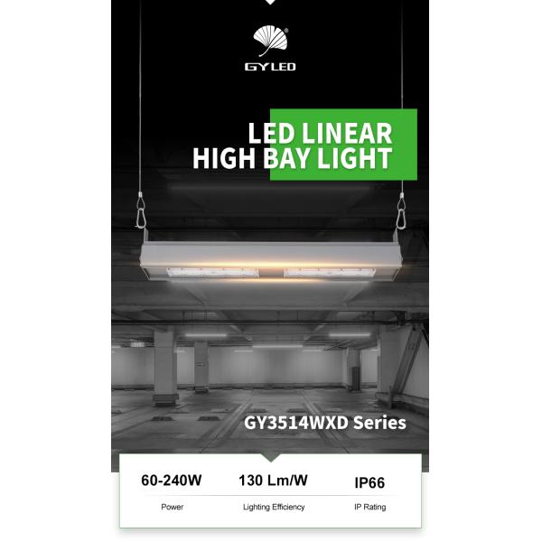 Aluminum 60W 180W High Bay Linear LED Lights 130lm/W IP66