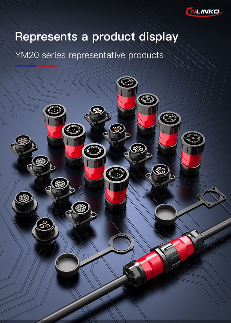 CNLINKO Waterproof 4 Pin Welding Male and Female Cable Connector 4Pin Panel Mount Round Connector