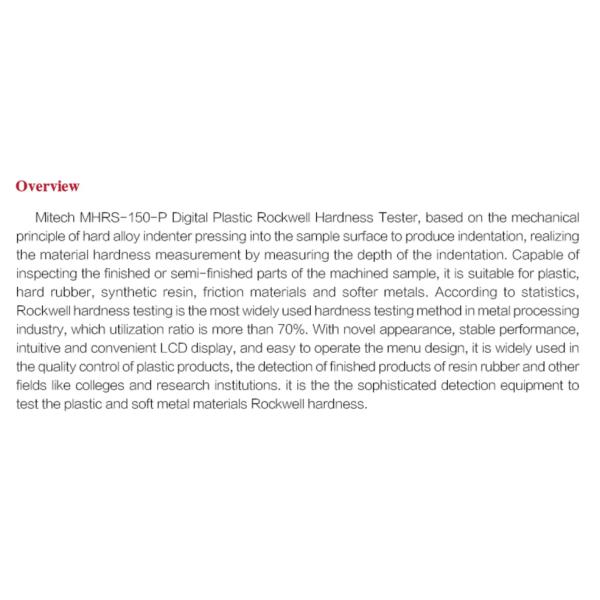 Durable Rockwell Testing Machine , Ultrasonic Hardness Tester MHRS-150-P