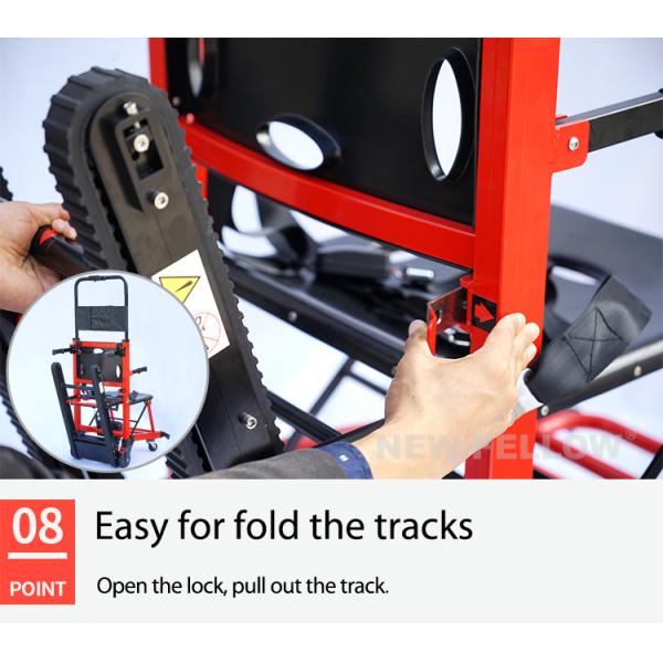 Red Color Portable Electric Stair Climbing Wheelchair Lift Heavy Duty Flat Free Wheels