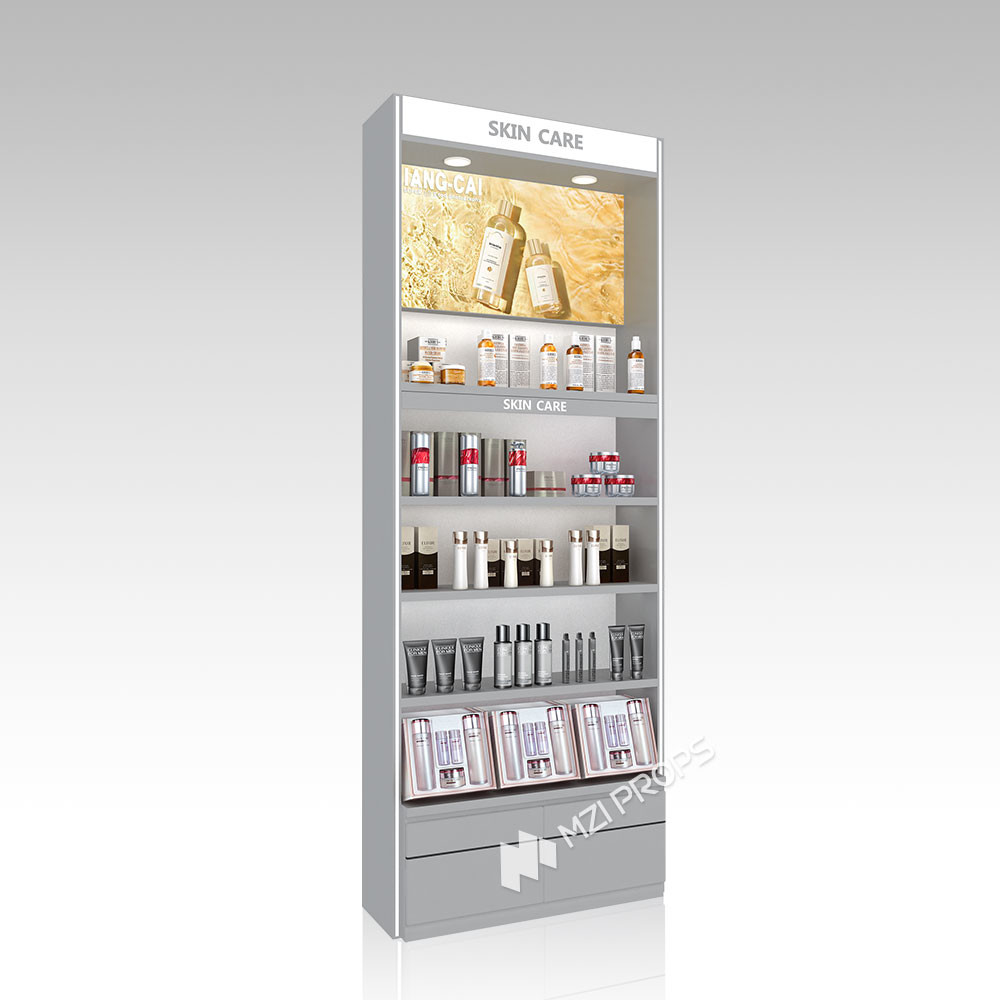 YHeS-P7 Multi-Level Lighting System Skincare Display Cabinet with 60mm Light Box