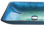 Irruption Light Blue Vintage Undermount Trough Bathroom Sink Glass Vessel With