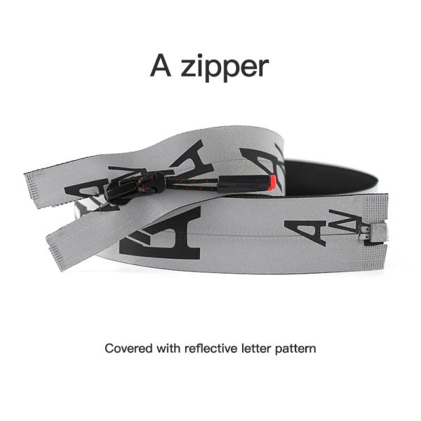 Long Chain Zipper Open End Atuo Lock Customized with Logo Zip Binder for Down Jacket Reflective Zipper
