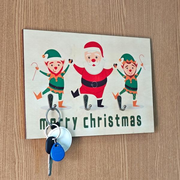 Customized Wall Mounted Key Hook Board Modern Sublimation Wooden Key Hanger Wall Decoration Board