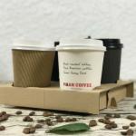 280gsm 300gsm Disposable Cup Holder Takeaway Coffee Cup Carrier