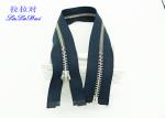 Silver Teeth 20 Inch Metal Separating Zipper Polyester Tape For Denim Coats