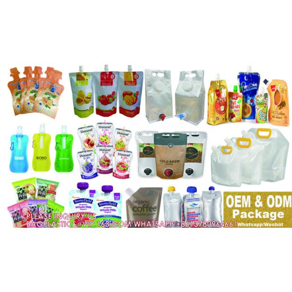 Bag In Box Liquid Gel Sanitizer Soap Refill Pouch Custom Biodegradable Kraft Paper Pouch For Food Spout Bag