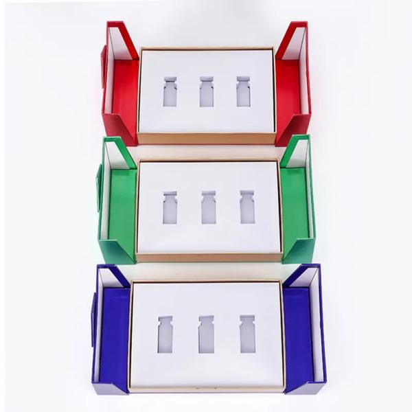 custom box packaging double door design magnetic closure paper gift lip gloss