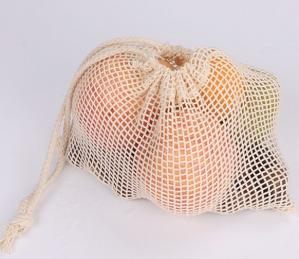 Wholesale Cream White Cotton Mesh Reusable Mesh Produce Bags With Multi Size Choice from china suppliers