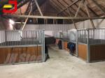 Door Front Panel Black Steel Fencing Farm Horse Stable Box With Feeder Hay Rack