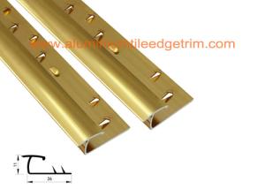 Wholesale Gold Aluminium Carpet Trim , Carpet To Tile Door Bar / Reducer / Threshold Strip from china suppliers