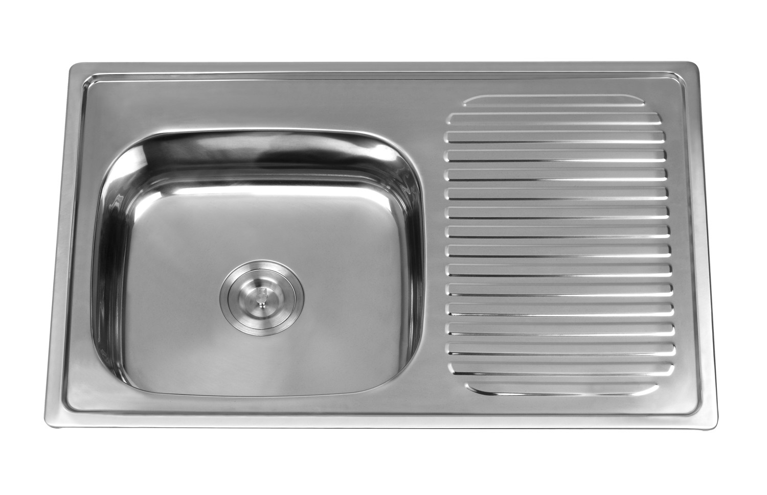 Topmount Kitchen Single Bowl Sink With Drainboard One Tap Hole