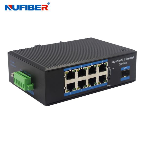 Din Rail Mount Industrial SFP Ethernet Switch 1.25G SFP slot to 8 10/100
