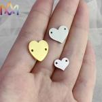 2 Hole Heart Shape 1mm 304 Stainless Steel Blank Stamping Tag
