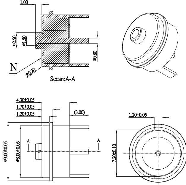 5A Magnetic Pogo Pin Connector 8.0mm Spring Connectors Round