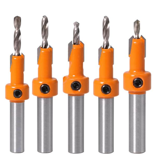 8mm HSS CNC Drill Bits 3 Flute Flat Counterbore Woodworking Router Bit Set