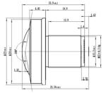 1/2.6″ Φ3.6mm 1.1mm F2.2 10mp manual focus 200 degree M12 fisheye lens