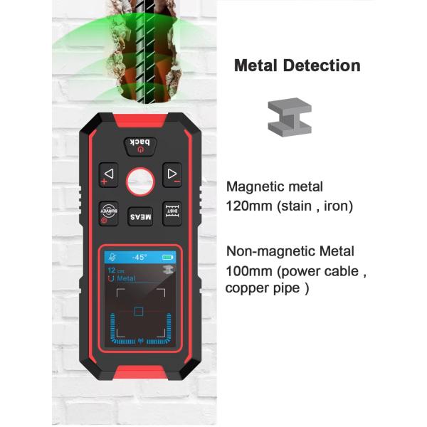 Handheld Metal Detector Wire Reinforcement Wall Detector Infrared Laser Rangefinder Three-in-one Multifunctional Detector