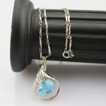 Women Jewelry 8mm x10mm Garnet Cubic Zircon Pendant Necklace (P36 )