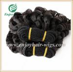 Brazilian 5A virgin remy hair weave natural color(can be dye) spiral curly 10''