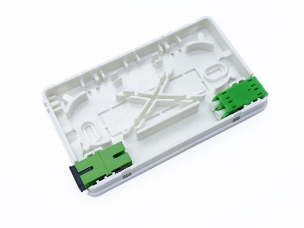 White 2SC Mini Roseta Fiber Termination Box 2 Port Wall Mounted ABS+PC Alloy OTB