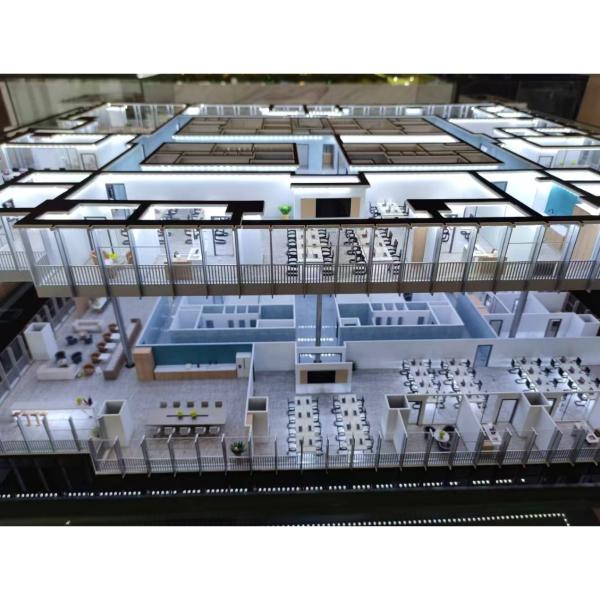 High Precision 1:150 Scale Model Factory Architectural Scale Models With LED Lighting