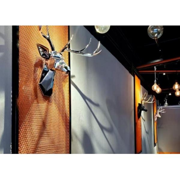 6mm*6mm Yellow Decoration Wire Mesh with Chain Link Weaving for Architectural Design