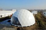 Poweder Coated Diameter 20m Geodestic Large Dome Tents With Big Steel Tubes