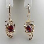 18k Rose Gold Plated 925 Silver Garnet Cubic Zircon Dangle Earrings(SE10015)