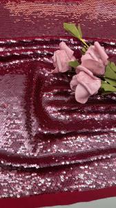 Wholesale Leafy Red Sequin Embroidery Fabric For Party Occasions Dresses from china suppliers