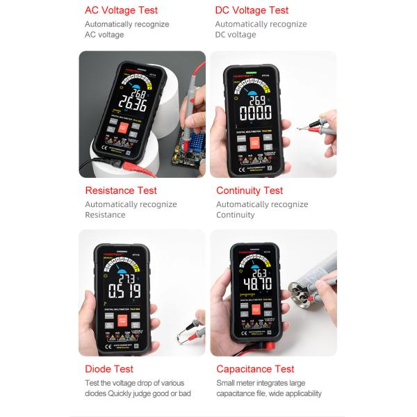 HT116 Digital Multimeter 9999 Counts Auto Range 1000V 10A Tester Meter Ohm Hz Capacitance True RMS Smart Multitester