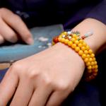 Wholesale Natural Crystal Bracelet Honey Amber Raw Stone Bracelet Energy Stone