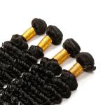 4 Bundles Of Deep Wave Hair Bundles / Thick Pure Deep Wave 100 Human Hair