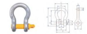 Wholesale Steel Wide Body Bow Shackle With Safety Screw Pin 1.25 Inch WLL 12 Tonne from china suppliers