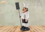 Chef Tabletop Statue Polyresin Chef Figurine Wooden Chalkboard Resin Chef