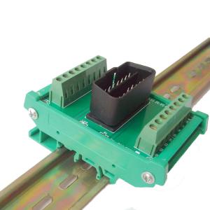Wholesale OBD2 16pin Connectors to Terminal Blocks Breakout Board DIN Rail Mounting from china suppliers