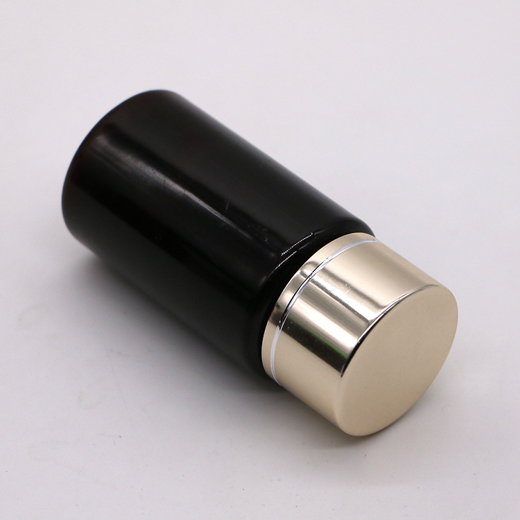 GMP 50ML PET Plastic Medicine Tablet Pill Bottle Container with Gold Silver Coating Cap