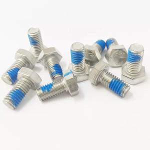 Wholesale M8 M20 Stainless Steel Hex Bolt OEM Fasteners SS304 Nylon Lock Coating Blue Hex Bolt from china suppliers