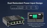 IEEE 802.3at Din Rail Mounted Industrial POE Switch 4 Channel 12V-48V