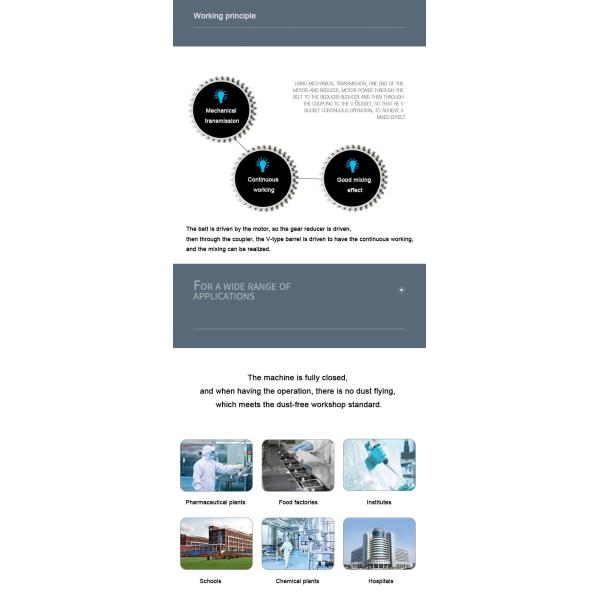 Energy Mining V-Type Cone Detergent Mixer for Dry Powder 10L 50L 100L 300L 500L