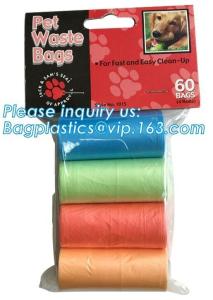Wholesale biodegradable dog poop bags/dog waste bags with dispenser, Dog Waste Bags with Dispenser and Leash Clip/Pet waste bag from china suppliers