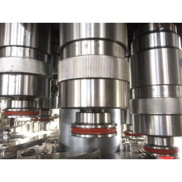 Auto Gasified Carbonated Water Filling Machine 12 Rinsing Heads PLC Control