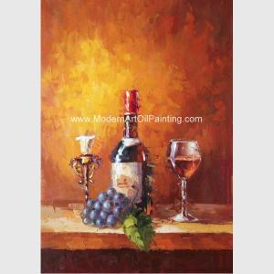 Wholesale Small Abstract Still Life palette knife art Wine Bottle Fruit Customized size Color from china suppliers