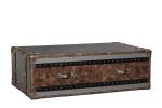 Stainless Steel Side Coffee Table 1.3M Length 4 Drawers Top Genuine Leather