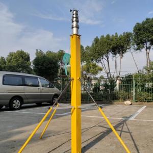 Wholesale 30ft 9m hand winch up vehicle mast telescoping antenna mast with steel plate stand portable from china suppliers