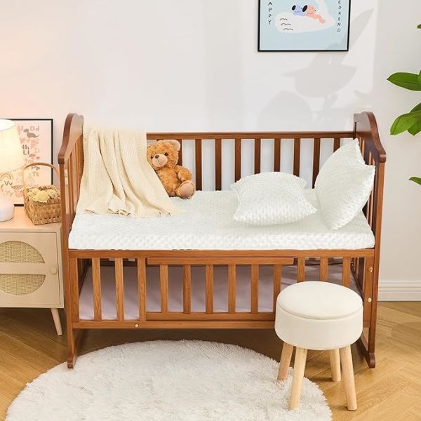 2 Piece Minky Dot Bassinet Fitted Sheet, Soft and Warm Fleece Cradle Sheets for Boys and Girls