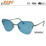 New arrival and hot sale of blue metal sunglasses, UV 400 Protection Lens